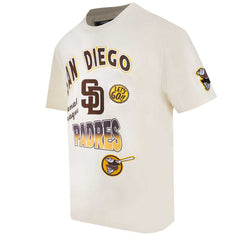 San Diego Padres Pro Standard Turn It Up Dropped Shoulder T-Shirt - Cream - MLB on Sale
