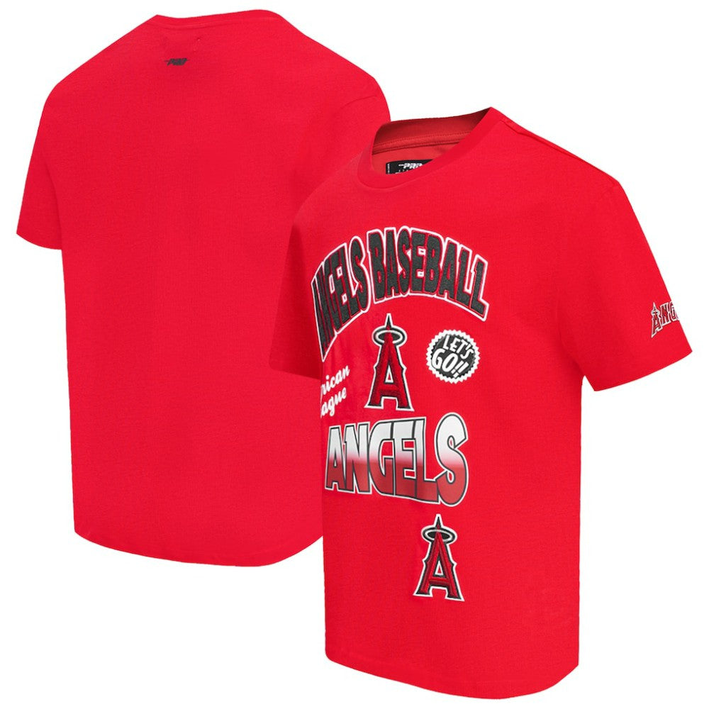 Los Angeles Angels Pro Standard Turn It Up Dropped Shoulder T-Shirt - Red - MLB Discount