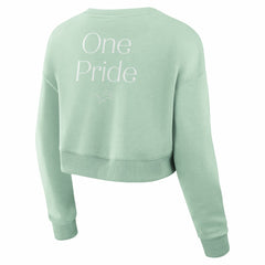 Fanatics Detroit Lions Women's Studio Tri-Blend Cropped Pullover Sweatshirt Mint