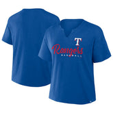 Texas Rangers Fanatics Women's Fan Fave Stadium Slub Boxy T-Shirt - Royal - Fanatics Lifestyle