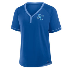 Kansas City Royals Fanatics Women's League Diva Star Raglan V-Neck T-Shirt - Royal - Fanatics Online