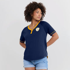Milwaukee Brewers Fanatics Women's League Diva Star Raglan V-Neck T-Shirt - Navy - Fanatics Sale