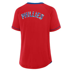 Philadelphia Phillies Fanatics Women's League Diva Star Raglan V-Neck T-Shirt - Red - Fanatics Online