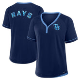 Tampa Bay Rays Fanatics Women's League Diva Star Raglan V-Neck T-Shirt - Navy - Fanatics Online