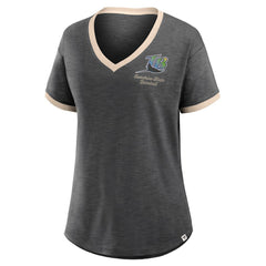 Tampa Bay Rays Fanatics Women's Binge Worthy Stadium Slub V-Neck T-Shirt - Black - Fanatics Discount
