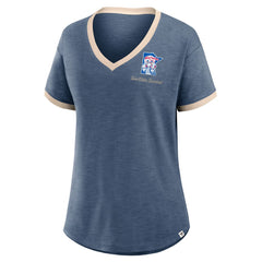 Minnesota Twins Fanatics Women's Binge Worthy Stadium Slub V-Neck T-Shirt - Navy - Fanatics Discount