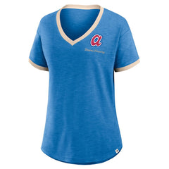 Atlanta Braves Fanatics Women's Binge Worthy Stadium Slub V-Neck T-Shirt - Royal - Fanatics Sale