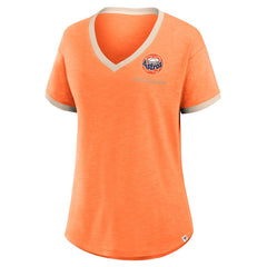 Houston Astros Fanatics Women's Binge Worthy Stadium Slub V-Neck T-Shirt - Orange - Fanatics Online