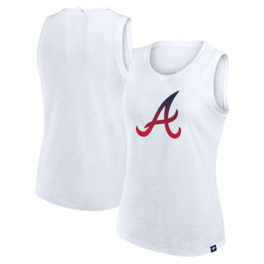 Atlanta Braves Fanatics Women's Activate Slub Tank Top - White - Fanatics on Sale