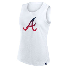 Atlanta Braves Fanatics Women's Activate Slub Tank Top - White - Fanatics on Sale