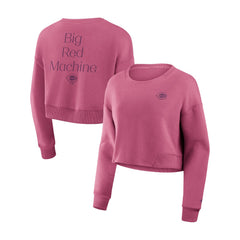 Cincinnati Reds Fanatics Women's Studio Cropped Pullover Sweatshirt - Pink - Fanatics Sale