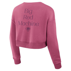 Cincinnati Reds Fanatics Women's Studio Cropped Pullover Sweatshirt - Pink - Fanatics Sale