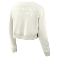 Baltimore Orioles Fanatics Women's Studio Cropped Pullover Sweatshirt - Cream - Fanatics Online