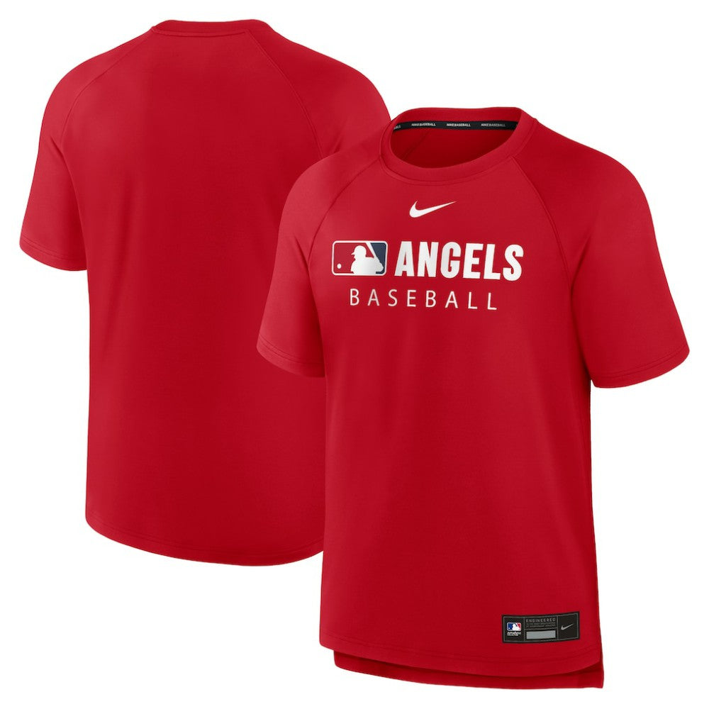 Los Angeles Angels Nike Authentic Collection Pregame Raglan Dri-FIT T-Shirt - Red - Nike Sale