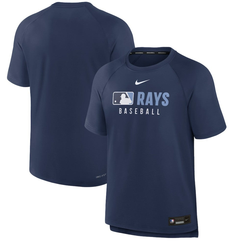 Tampa Bay Rays Nike Authentic Collection Pregame Raglan Dri-FIT T-Shirt - Navy - Nike Lifestyle