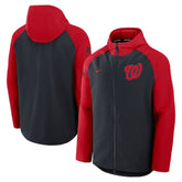 Washington Nationals Nike Authentic Collection Raglan Performance Full-Zip Jacket - Navy/Red - Nike Sale