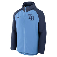 Tampa Bay Rays Nike Authentic Collection Raglan Performance Full-Zip Jacket - Light Blue/Navy - Nike Lifestyle