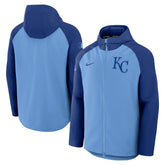 Kansas City Royals Nike Authentic Collection Raglan Performance Full-Zip Jacket - Light Blue/Royal - Nike Online