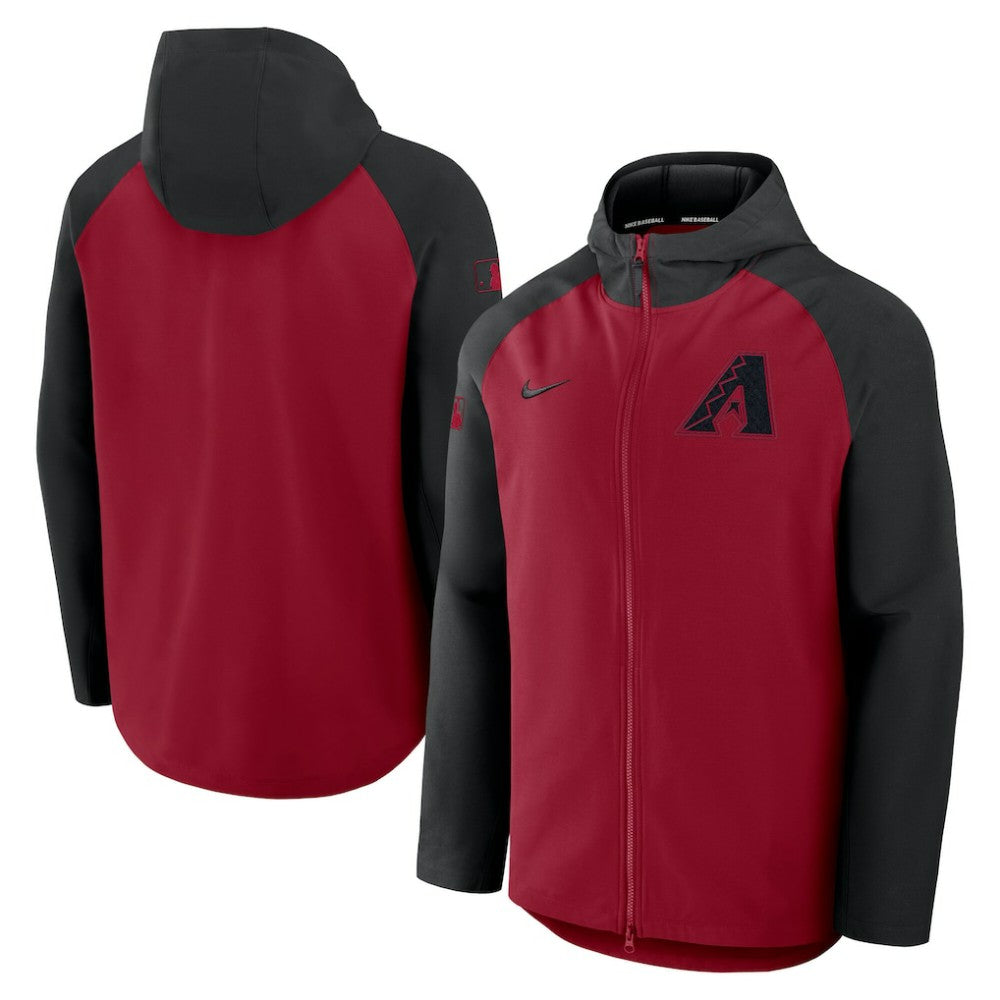 Arizona Diamondbacks Nike Authentic Collection Raglan Performance Full-Zip Jacket - Red/Black - Nike Online