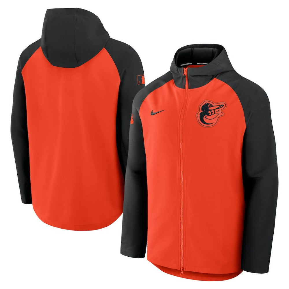 Baltimore Orioles Nike Authentic Collection Raglan Performance Full-Zip Jacket - Orange/Black - Nike Lifestyle