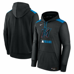 Miami Marlins Nike Authentic Collection Performance Pullover Hoodie - Black - Nike Online