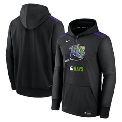 Tampa Bay Rays Nike Authentic Collection Performance Pullover Hoodie - Black - Nike Online