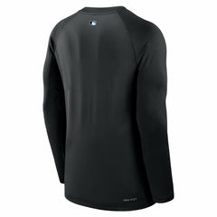 Miami Marlins Nike Authentic Collection Game Time Raglan Dri-FIT Long Sleeve T-Shirt - Black - Nike Discount