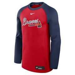 Atlanta Braves Nike Authentic Collection Game Time Raglan Dri-FIT Long Sleeve T-Shirt - Red/Navy - Nike Online