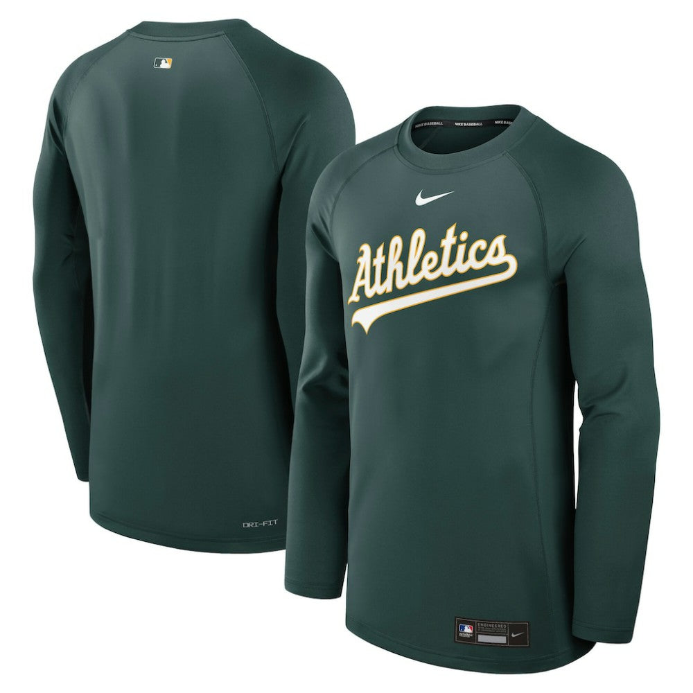Athletics Nike Authentic Collection Game Time Raglan Dri-FIT Long Sleeve T-Shirt - Green - Nike Lifestyle