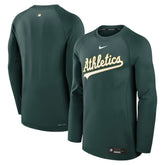 Athletics Nike Authentic Collection Game Time Raglan Dri-FIT Long Sleeve T-Shirt - Green - Nike Lifestyle