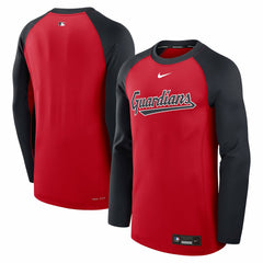 Cleveland Guardians Nike Authentic Collection Game Time Raglan Dri-FIT Long Sleeve T-Shirt - Red/Navy - Nike on Sale
