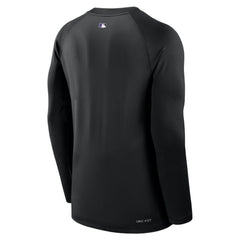 Colorado Rockies Nike Authentic Collection Game Time Raglan Dri-FIT Long Sleeve T-Shirt - Black - Nike Lifestyle