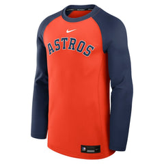 Houston Astros Nike Authentic Collection Game Time Raglan Dri-FIT Long Sleeve T-Shirt - Orange/Navy - Nike Discount
