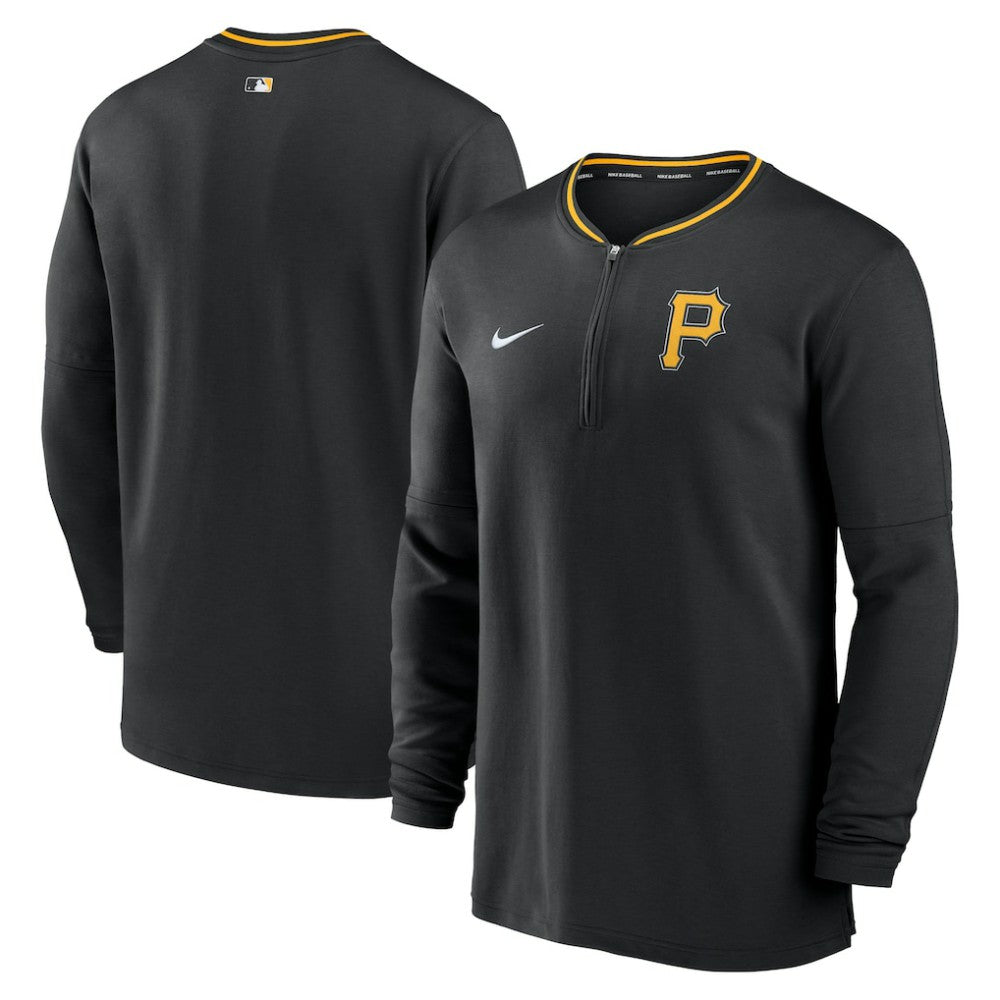 Pittsburgh Pirates Nike Authentic Collection Performance Half-Zip Top - Black - Nike Lifestyle