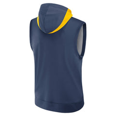 Milwaukee Brewers Nike Authentic Collection Dri-FIT Sleeveless Hoodie - Navy - Nike on Sale