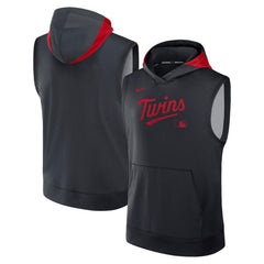 Minnesota Twins Nike Authentic Collection Dri-FIT Sleeveless Hoodie - Navy - Nike on Sale