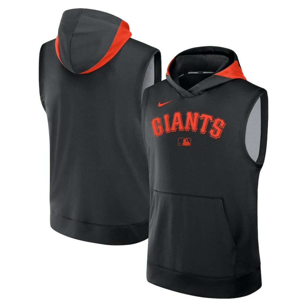 San Francisco Giants Nike Authentic Collection Dri-FIT Sleeveless Hoodie - Black - Nike Lifestyle