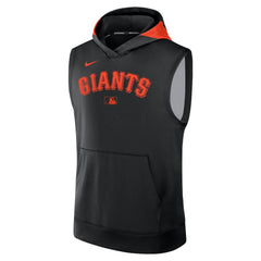 San Francisco Giants Nike Authentic Collection Dri-FIT Sleeveless Hoodie - Black - Nike Lifestyle