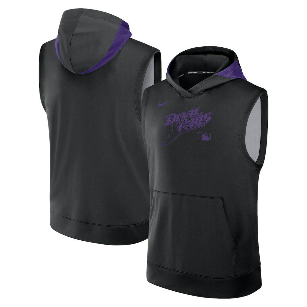 Tampa Bay Rays Nike Authentic Collection Dri-FIT Sleeveless Hoodie - Black - Nike Sale