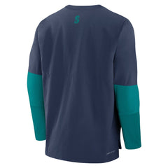 Seattle Mariners Nike Authentic Collection Player Dri-FIT Lightweight Pullover - Navy/Teal - Nike on Sale
