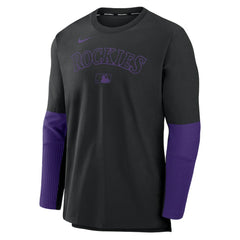Colorado Rockies Nike Authentic Collection Player Dri-FIT Lightweight Pullover - Black/Purple - Nike Lifestyle