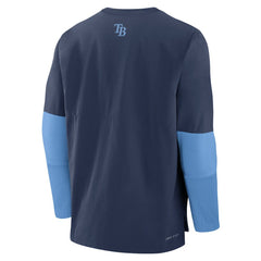 Tampa Bay Rays Nike Authentic Collection Player Dri-FIT Lightweight Pullover - Navy/Light Blue - Nike Lifestyle