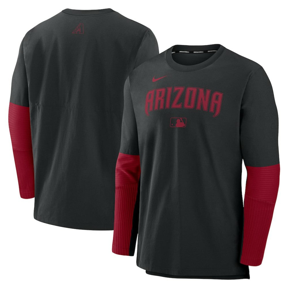Arizona Diamondbacks Nike Authentic Collection Player Dri-FIT Lightweight Pullover - Black/Red - Nike Online