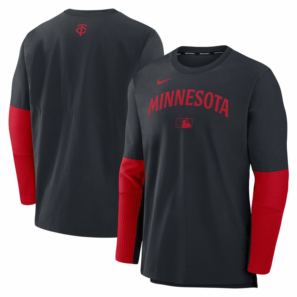 Minnesota Twins Nike Authentic Collection Player Dri-FIT Lightweight Pullover - Navy/Red - Nike Sale