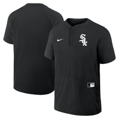 Chicago White Sox Nike Authentic Collection Raglan Short Sleeve Windshirt - Black - Nike Lifestyle