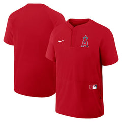 Los Angeles Angels Nike Authentic Collection Raglan Short Sleeve Windshirt - Red - Nike Lifestyle