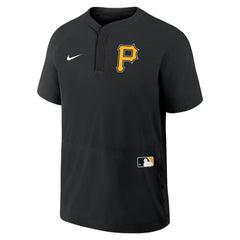 Pittsburgh Pirates Nike Authentic Collection Raglan Short Sleeve Windshirt - Black - Nike on Sale