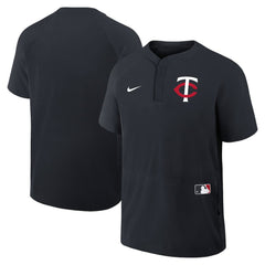 Minnesota Twins Nike Authentic Collection Raglan Short Sleeve Windshirt - Navy - Nike Online