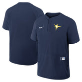 Tampa Bay Rays Nike Authentic Collection Raglan Short Sleeve Windshirt - Navy - Nike Lifestyle