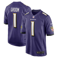 Nike Number 1 Groom Baltimore Ravens Game Jersey Purple